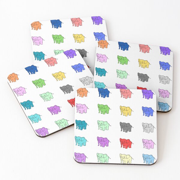 Item preview, colorful elephants designed and sold by KacperStore.