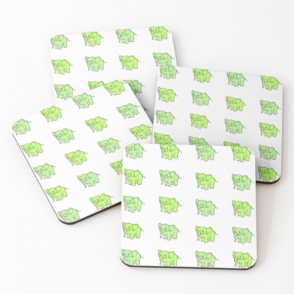 Item preview, green elephants designed and sold by KacperStore.