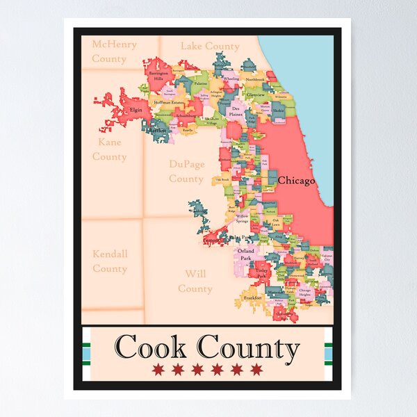 Map of Cook County Poster