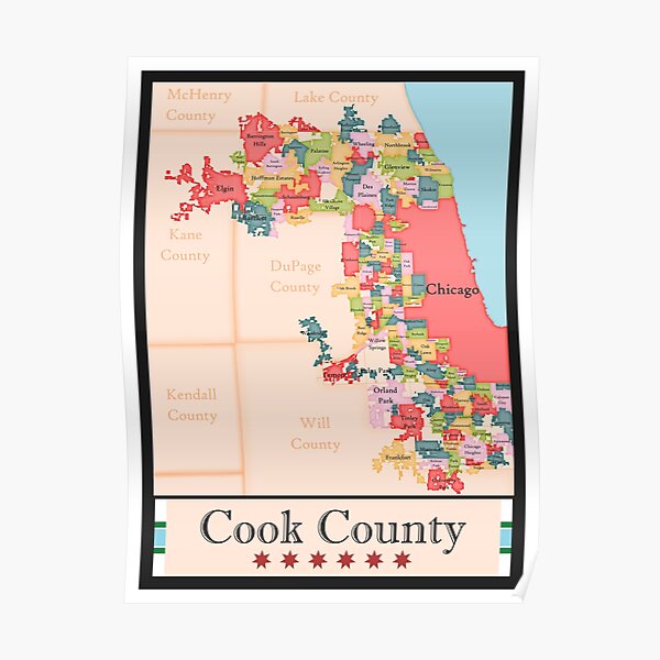 Map of Cook County Poster