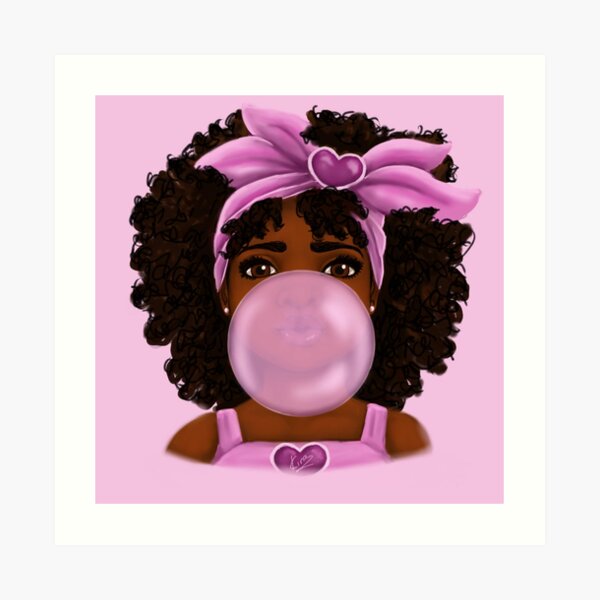 Bubble Gum | Little Black Girl Portrait Art Print