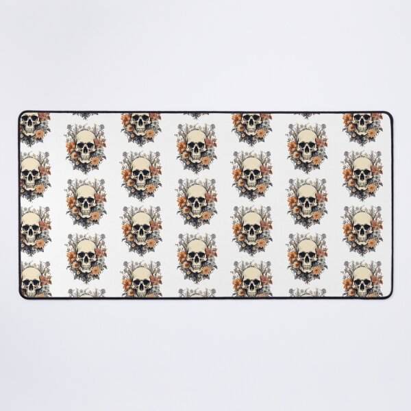 Item preview, Retro skull with flowers designed and sold by RetroPrints.