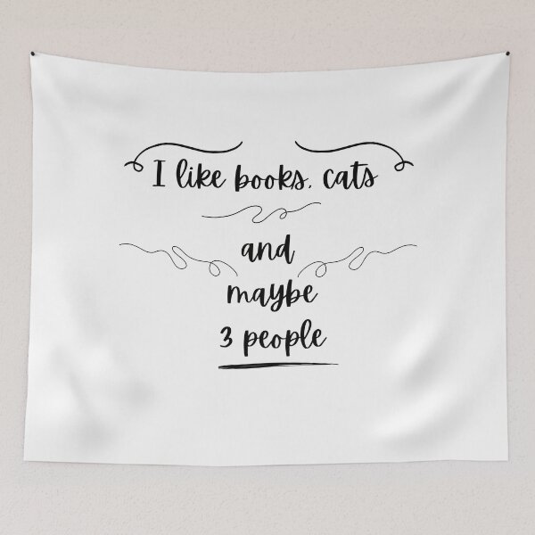 Item preview, I Like Books, Cats, and Maybe 3 People Booklover Animallover Introvert book aesthetic designed and sold by amaturka.