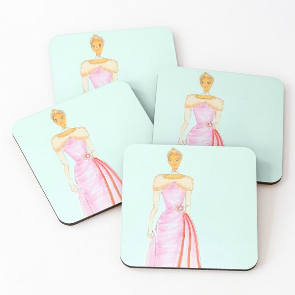 Item preview, Fashion Illustration Pink Dress and Pearls designed and sold by lilysuzy.