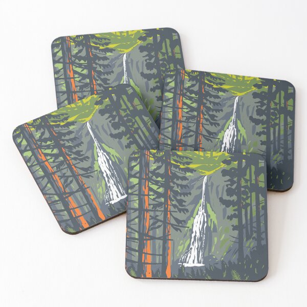 Item preview, Marymere Falls in Olympic National Park Washington State WPA Poster Art designed and sold by patrimonio.