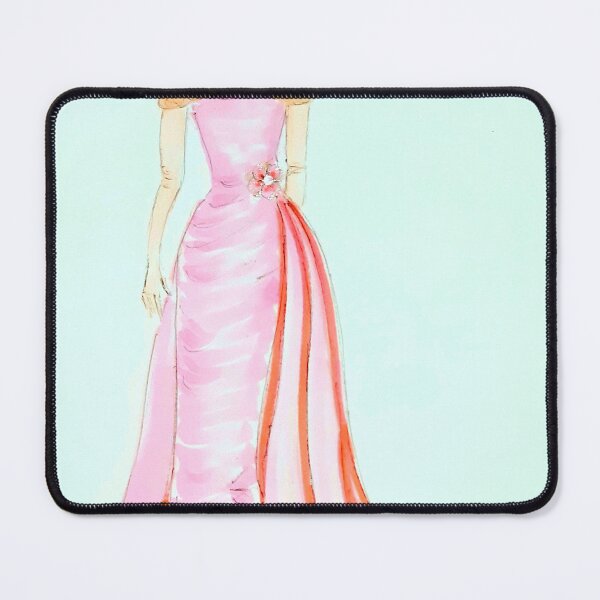 Item preview, Fashion Illustration Pink Dress and Pearls designed and sold by lilysuzy.