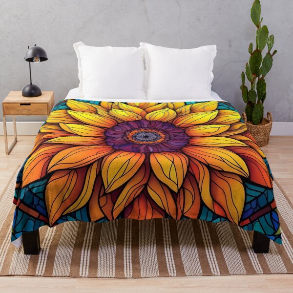 Item preview, Stained Glass Flowers Sunflower designed and sold by Pixelchicken.