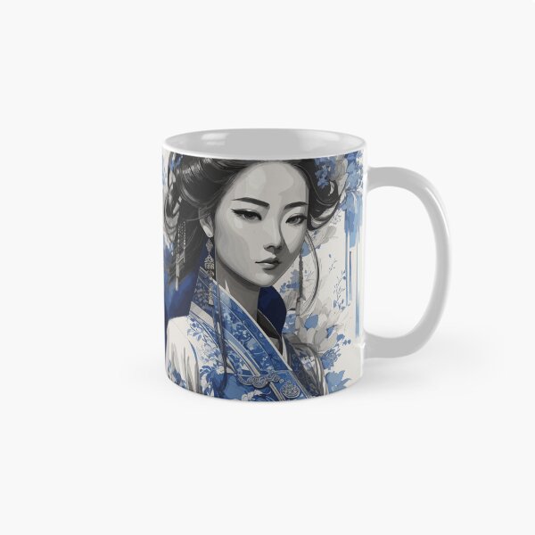 Item preview, Historical Chinese girl in blue ink designed and sold by Carrot-4Thought.