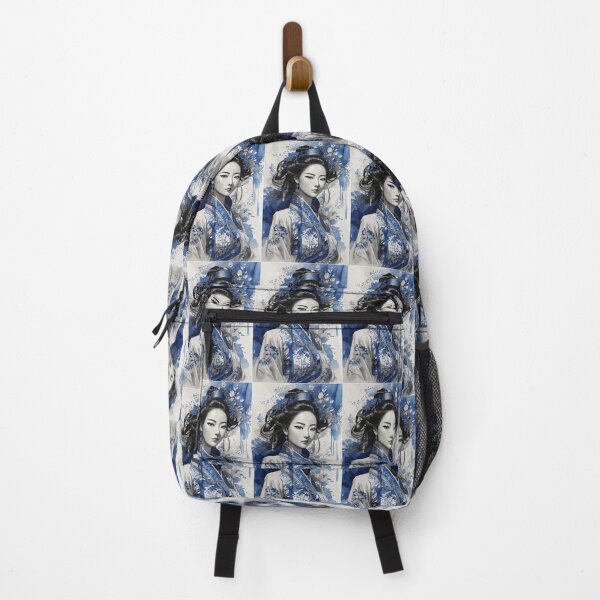 Item preview, Historical Chinese girl in blue ink designed and sold by Carrot-4Thought.