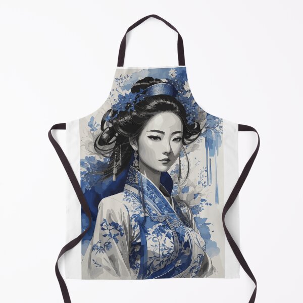 Item preview, Historical Chinese girl in blue ink designed and sold by Carrot-4Thought.