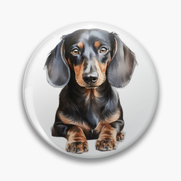 Artikelvorschau, Dackel Hund Aquarell Aufkleber Sublimation entworfen und verkauft von GizziArt.
