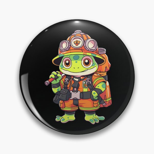 Item preview, Adorable Frog Firefighter - Unique Animal-Themed Design designed and sold by Zandalus.