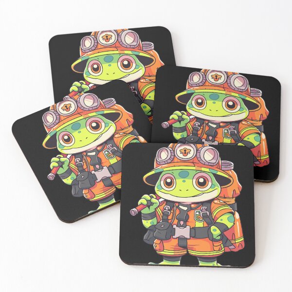 Item preview, Adorable Frog Firefighter - Unique Animal-Themed Design designed and sold by Zandalus.
