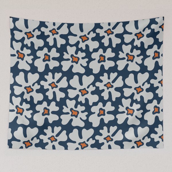 Item preview, Modern navy floral seamless pattern designed and sold by Acim0.