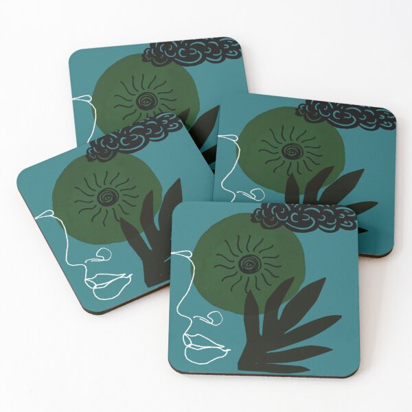 Item preview, Surreal Black Green Sun Composition designed and sold by DeevaValli.