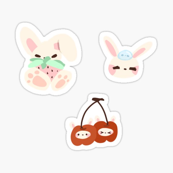 Cute Strawberry Bunny Sticker Sheet | Sticker