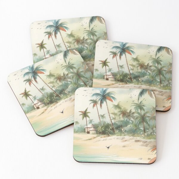 Item preview, Pictorial Dream: Watercolor Airbrush of Rustic Tropical Beach designed and sold by Brand Uno Studio.