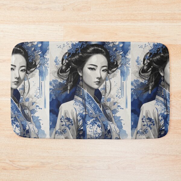 Item preview, Historical Chinese girl in blue ink designed and sold by Carrot-4Thought.