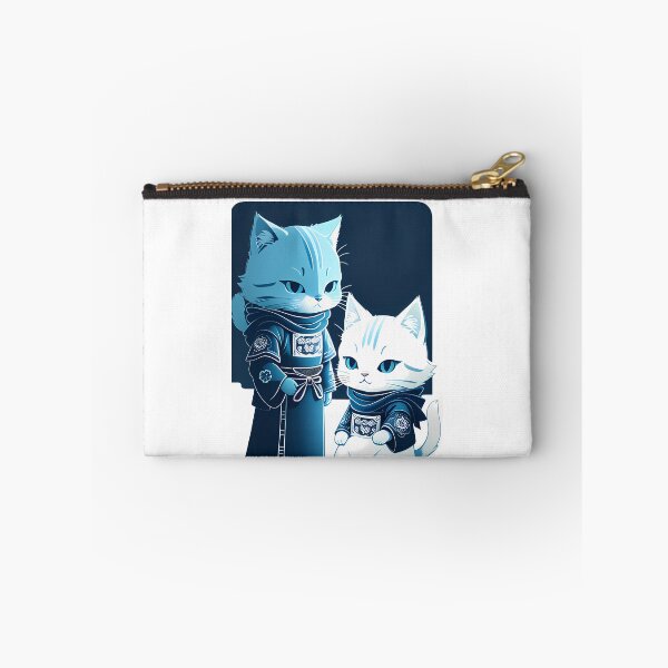 Item preview, Cyanotype Samurai Cat Serene Warrior Spirit designed and sold by Mechanical-Artt.