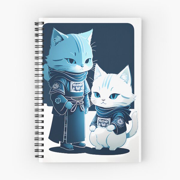 Item preview, Cyanotype Samurai Cat Serene Warrior Spirit designed and sold by Mechanical-Artt.