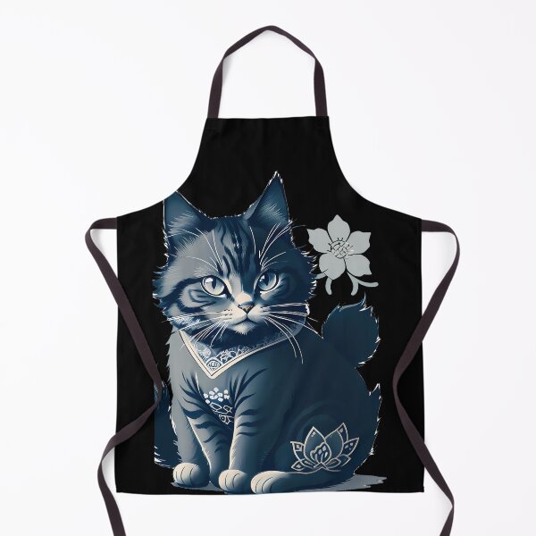Item preview, Cyanotype Dynamic Samurai Cat Grace designed and sold by Mechanical-Artt.