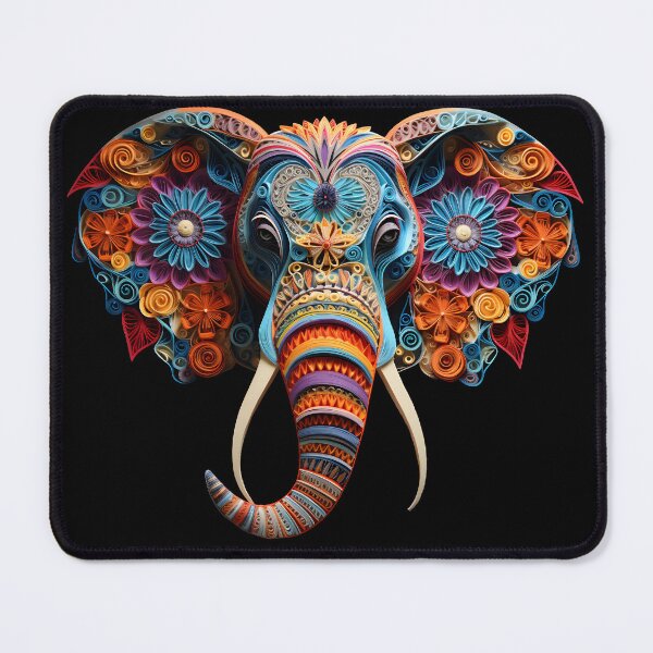 Item preview, Colorful Elephant Quilling Artwork designed and sold by ArtbyAiGallery.