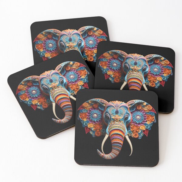 Item preview, Colorful Elephant Quilling Artwork designed and sold by ArtbyAiGallery.