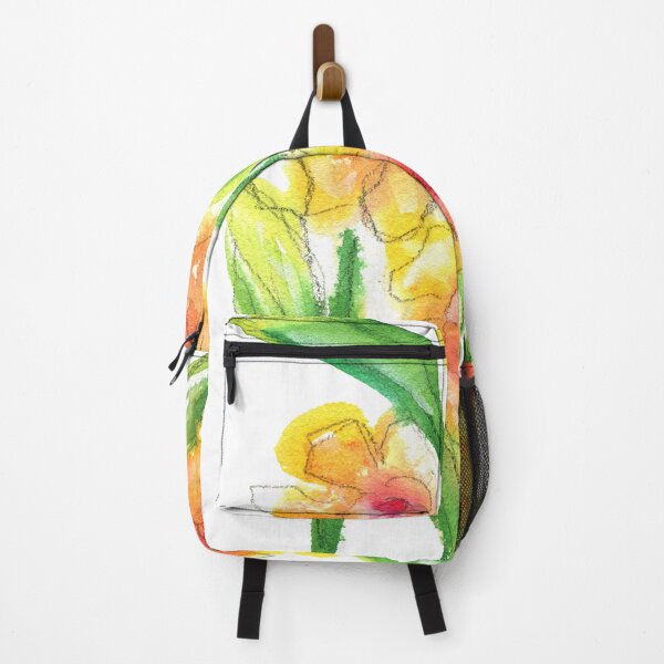 Item preview, Bright yellow daffodils watercolor line and wash painting designed and sold by AnissaF.
