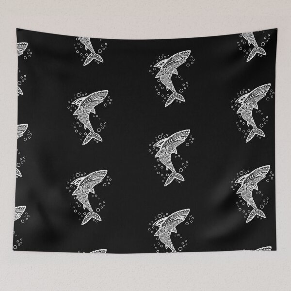 Item preview, WHITE BOHO SHARK designed and sold by jitterfly.
