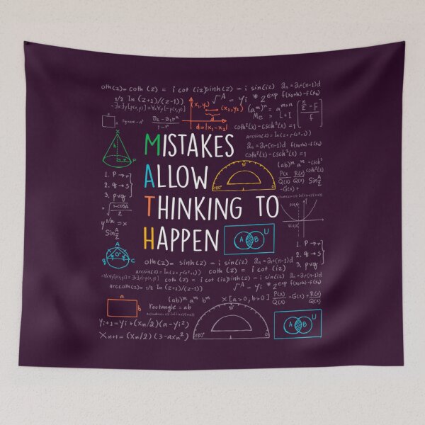 Item preview, Mistakes Allow Thinking to Happen - Math Teacher Quotes Funny maths Hardcover Journal 	 designed and sold by uehaaiamsxm55.