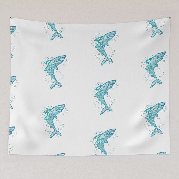 Item preview, AQUA BOHO SHARK designed and sold by jitterfly.