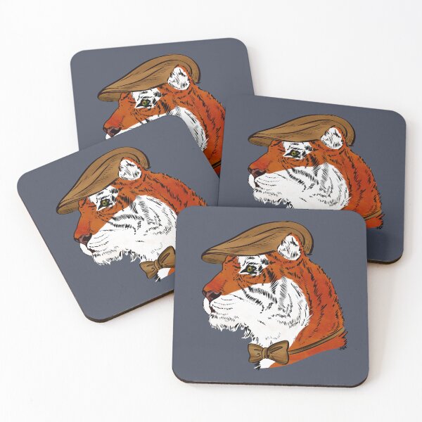 Item preview, Dapper Tiger with Tan Newscap and Bow designed and sold by reddogbuckeye.