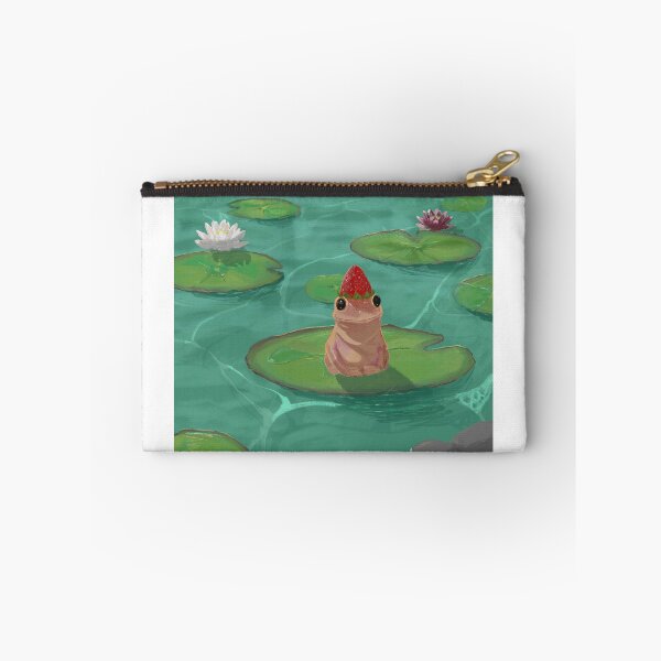 Item preview, Frog with Strawberry having fun in a lily pad designed and sold by EBREH.