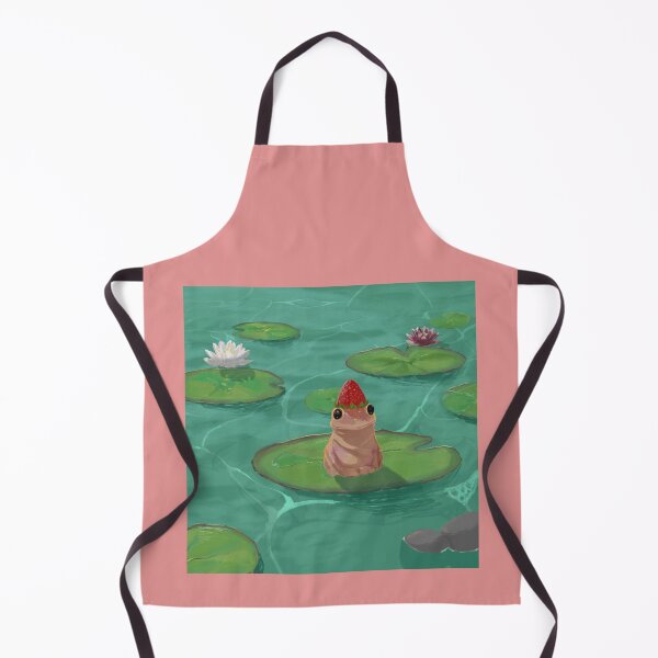 Item preview, Frog with Strawberry having fun in a lily pad designed and sold by EBREH.