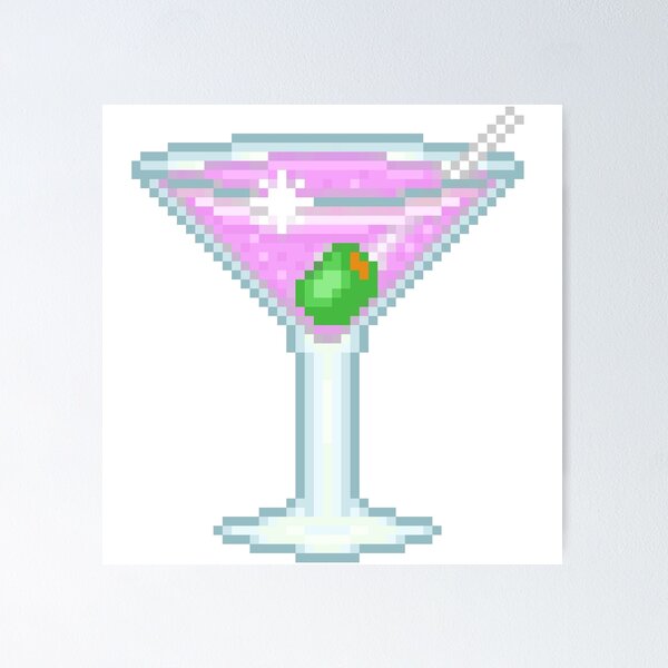 Item preview, Pixel Purple Martini Glass designed and sold by NicholiCosplay.