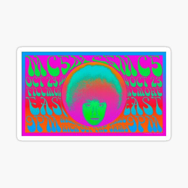 1960s Psychedelic Music Festival Poster Sticker