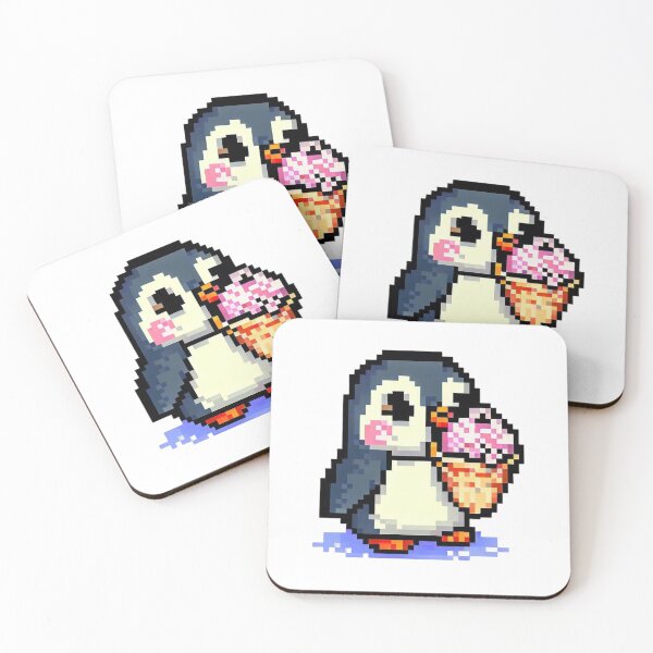 Artikelvorschau, Baby-Pinguin genießt ein Eis – Pixelkunst entworfen und verkauft von Dreaming-ideas.