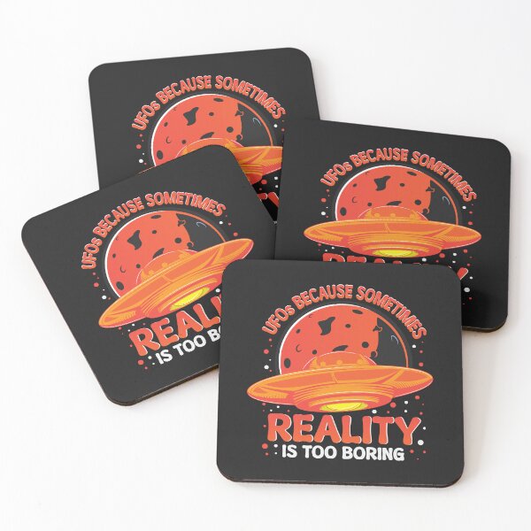 Item preview, UFOs Because Sometimes Reality - Funny Alien designed and sold by woormle.