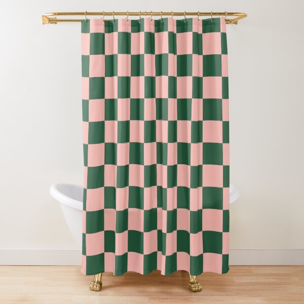 Vista previa del artículo con la obra «Patrón a cuadros Blush Pink y Hunter Green», diseñado y vendido por kierkegaard.