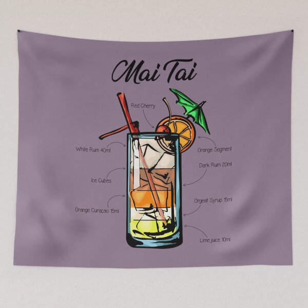 Item preview, Mai Tai Recipe Framed Art Print 	 designed and sold by xplefxwhje42.