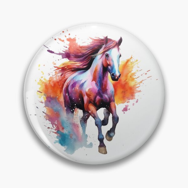 Item preview, horse water colour colourful designed and sold by dya-baino.