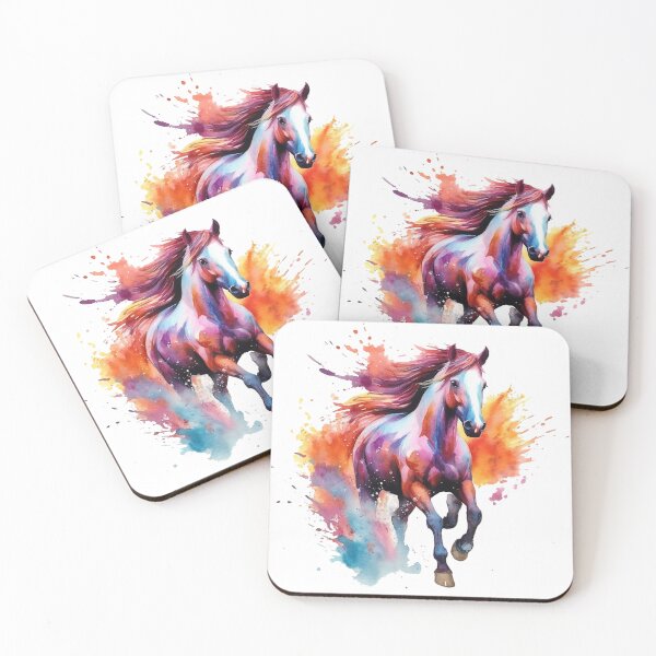 Item preview, horse water colour colourful designed and sold by dya-baino.