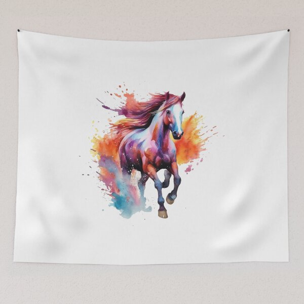 Item preview, horse water colour colourful designed and sold by dya-baino.