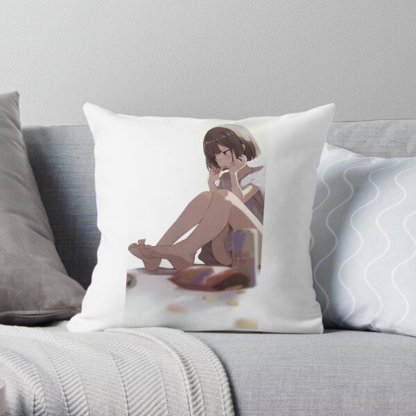 Sexy anime girl feet Throw Pillow for Sale by serenasuni