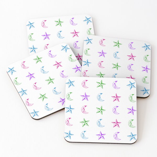 Item preview, colorful retro stars and moon designed and sold by KacperStore.