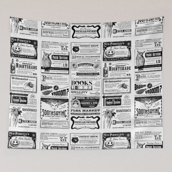 Item preview, Creepy antique halloween Newspaper white designed and sold by Gossip Rag.