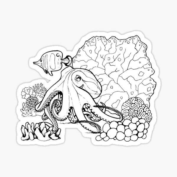 Color Your Tiny Octopus Sticker