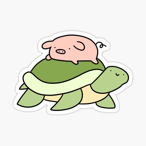Item preview, Turtle and Little Pig  designed and sold by SaradaBoru.