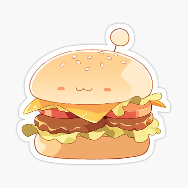 little hamburger Sticker for Sale by greywalnutshop