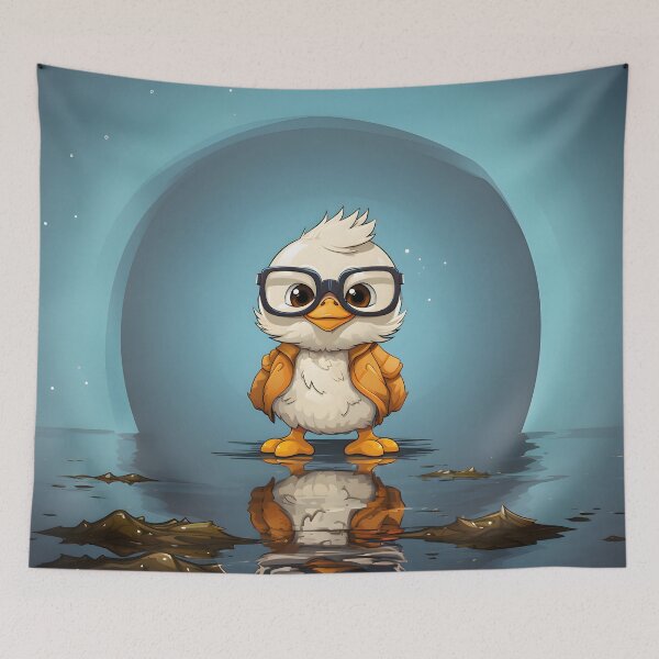 Item preview, Cute Duck wearing a jacket designed and sold by Jamillionaire Shop.